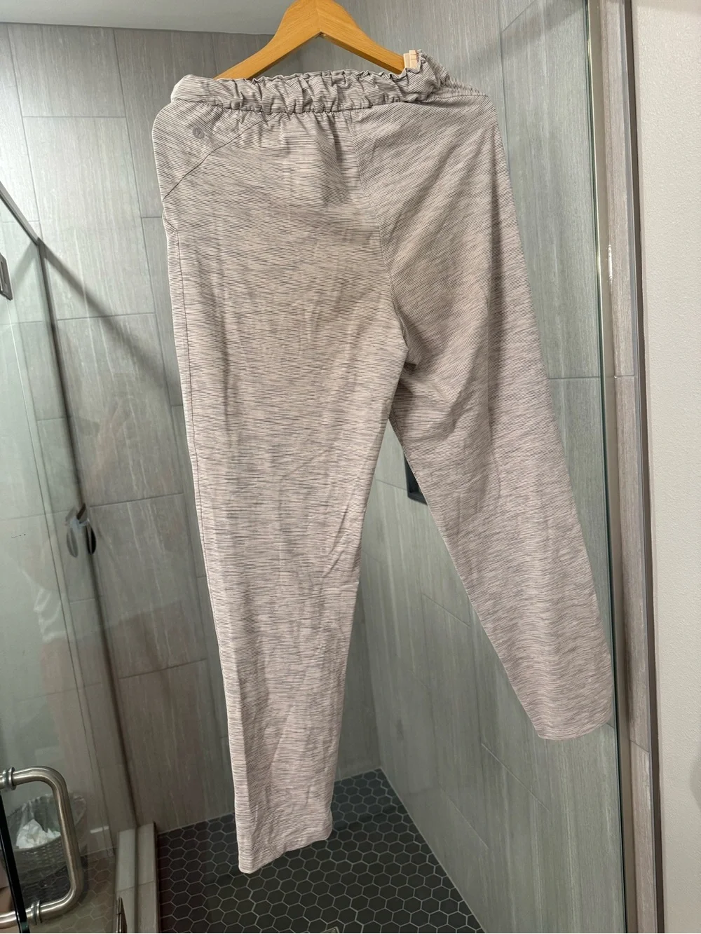 lululemon athletica Heathered Light Gray Joggers with Drawstring Waist